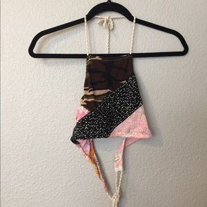 Boho festival halter top/swim suit top